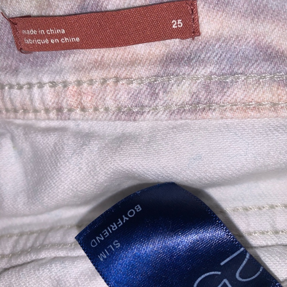 Pilcro, Anthropologie , Boyfriend Slim, Skinny Jeans - Cream and Mauve - Picture 2 of 8